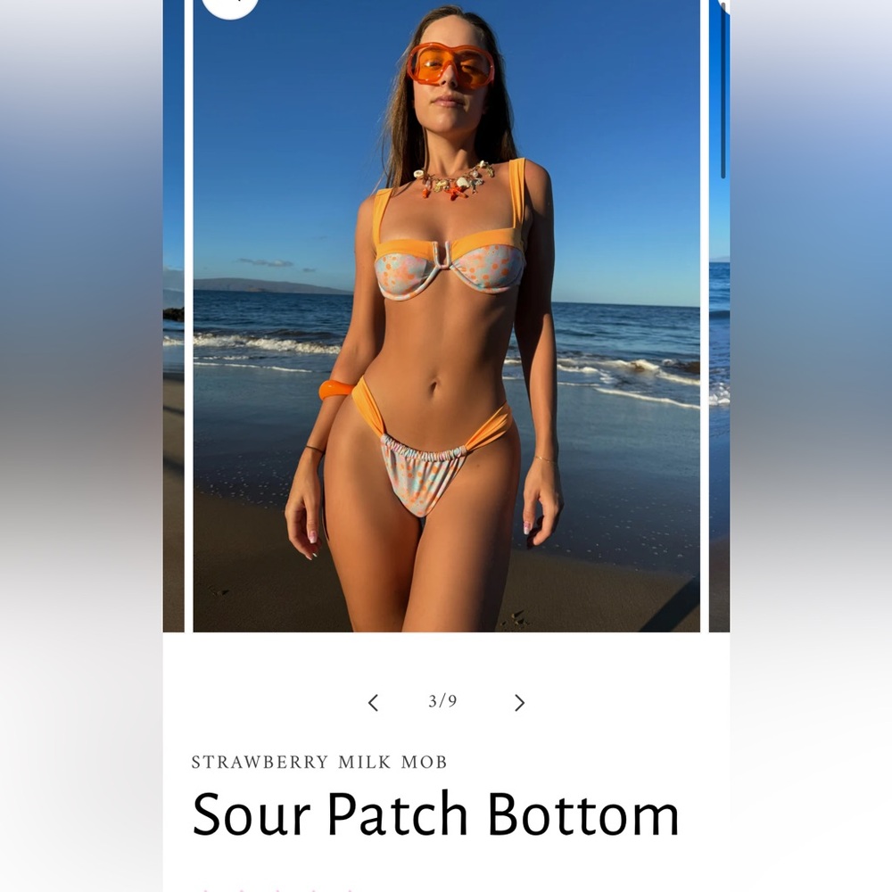 Strawberry Milk Mob Orange and Multicolor Bikini